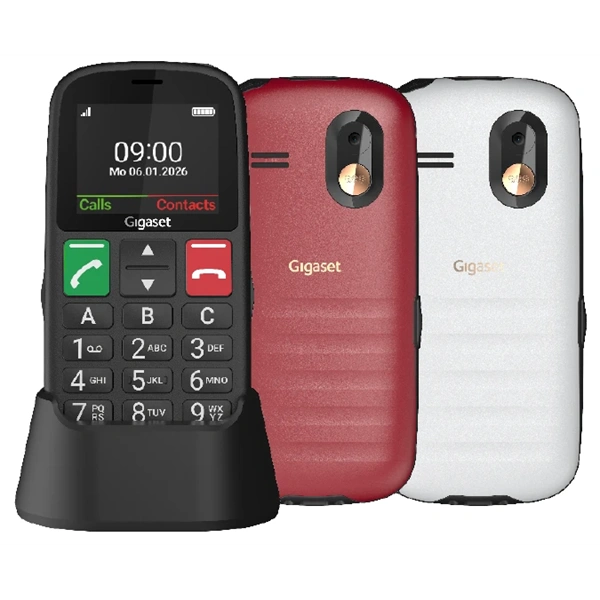 GIGASET GL30 mobiltelefon, idősek számára, Dual SIM, fekete
