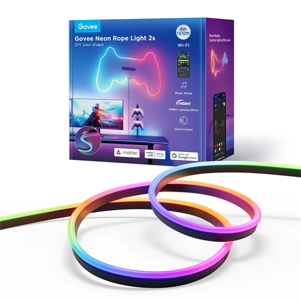 GOVEE RGBIC Neon Rope Light 2 4m Black