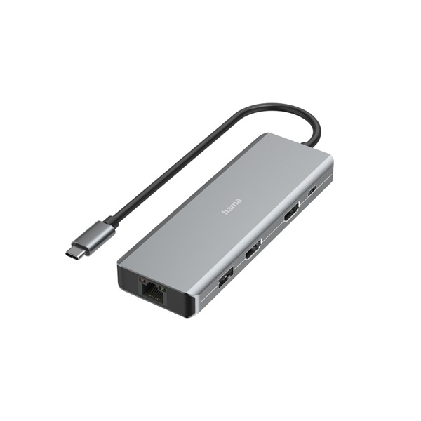 HAMA 00200142, FIC USB 3.1 TYPE-C,9IN1 DOKKOLÓ ADAPTER(4XUSB3.1, 2XHDMI, LAN, USB-C, PD)