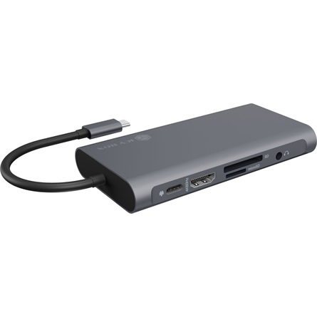 Raidsonic ICY BOX 10-in-1 10-port 100W USB-C dokkoló ezüst