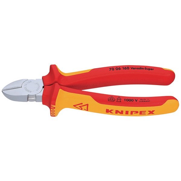 KNIPEX Oldalcsípő fogó krómozott VDE, 125 mm - 70 06 125