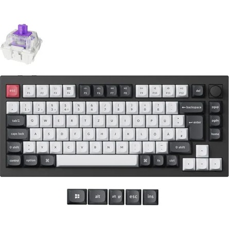 Keychron Q1 HE Bluetooth /vezeték nélküli /USB magyar Gateron double-rail magnetic nebula mechanikus billentyűzet fekete