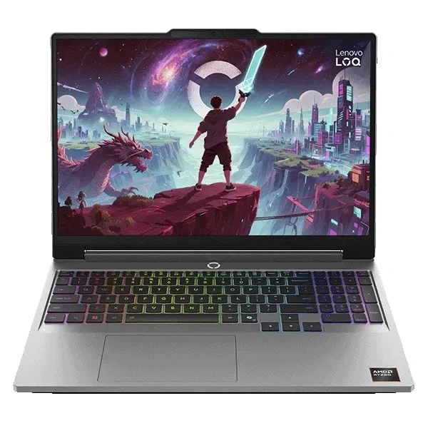 LENOVO LOQ 15AHP11, 15,3" WUXGA, AMD Ryzen 7 250, 16GB, 512GB, nV RTX5060 8GB, NoOS, Luna Grey