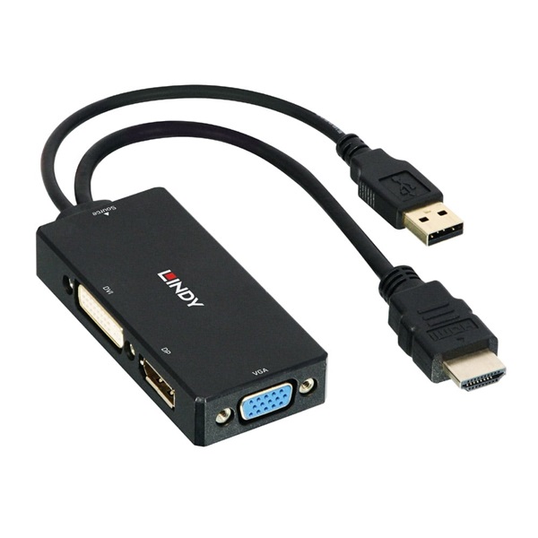 LINDY Konverter HDMI - DP/DVI/VGA
