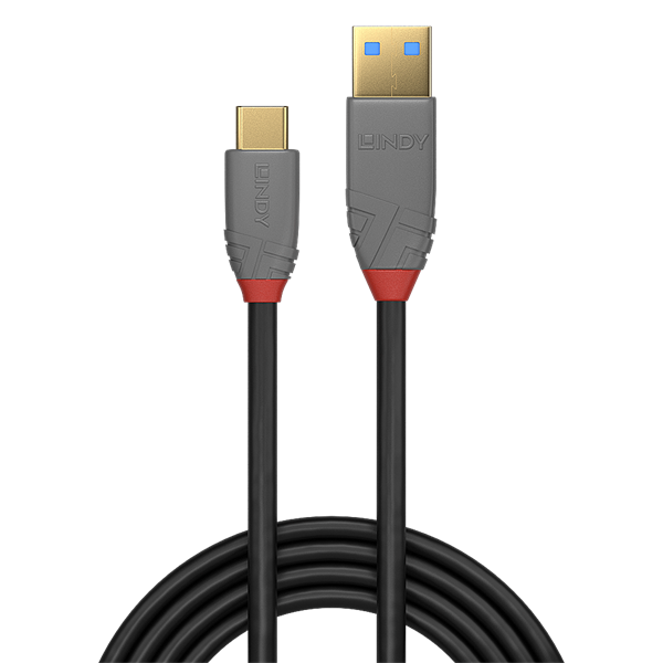 LINDY Kábel USB 3.2 Gen2 A - C, 5A, 10 Gbps, M/M   1m, fekete