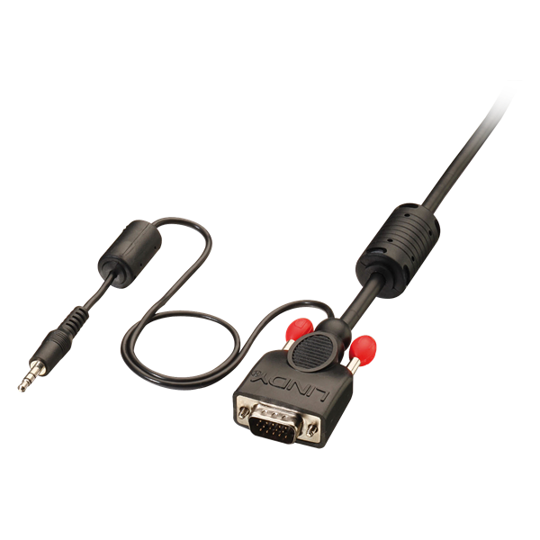 LINDY Kábel VGA és audio apa/apa,   1m