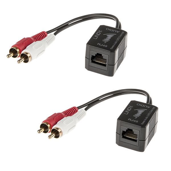 LINDY Extender stereo audio RCA, CAT5/6, 500m