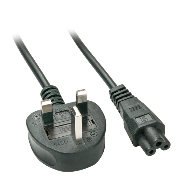 LINDY Tápkábel UK/IEC - C5, 2m