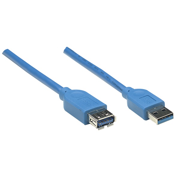 MANHATTAN Kábel USB 3.1 Gen1 A - A hosszabbító, M/F 2m, kék