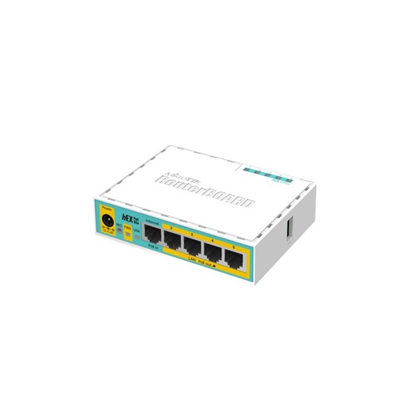 MIKROTIK Vezetékes Router hEX PoE lite 5x100Mbps, Beltéri, RB750UPR2