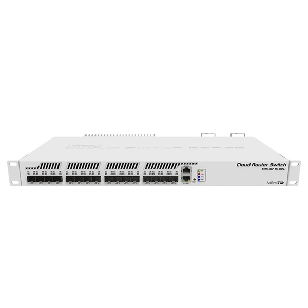MIKROTIK Switch 1x1000Mbps + 16x10Gbit SFP+, Menedzselheő, Rackes, CRS317-1G-16S+RM