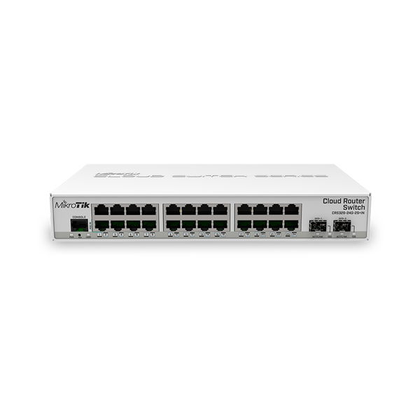 MIKROTIK Cloud Router Switch 24x1000Mbps + 2x10Gbps SFP+, Menedzselhető, Asztali - CRS326-24G-2S+IN