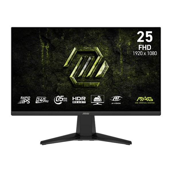 MSI Monitor GAMING MAG 255F X24 24,5" FHD Rapid IPS 1920x1080, 16:9, 240Hz, 1000:1, 0,5ms, 2x HDMI, DP, Black