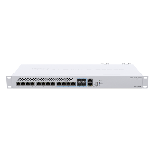 MIKROTIK Cloud Router Switch 1x100Mbps + 8x10Gbps + 4x10Gbps Combo SFP+, Redundáns, Rackes - CRS312-4C+8XG-RM