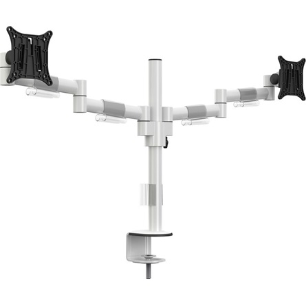 MULTIBRACKETS Asztali konzol (2 képernyős), M VESA Deskmount Officeline Dual White (15-30", max.VESA: 100x100 mm, 8 kg)