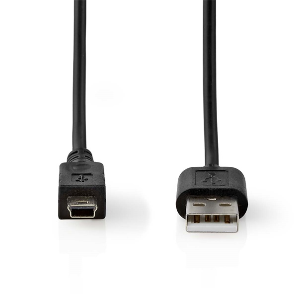 Nedis CCCGL60301BK20 USB mini 5p (mini USB)kábel, USB 2.0  USB-A dugó  USB mini 5p dugó, 480 Mbps. 2m
