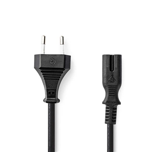 Nedis CEGL11040BK10 tápkábel IEC-320-C7, 2 x 0.75 mm, hossz 1m