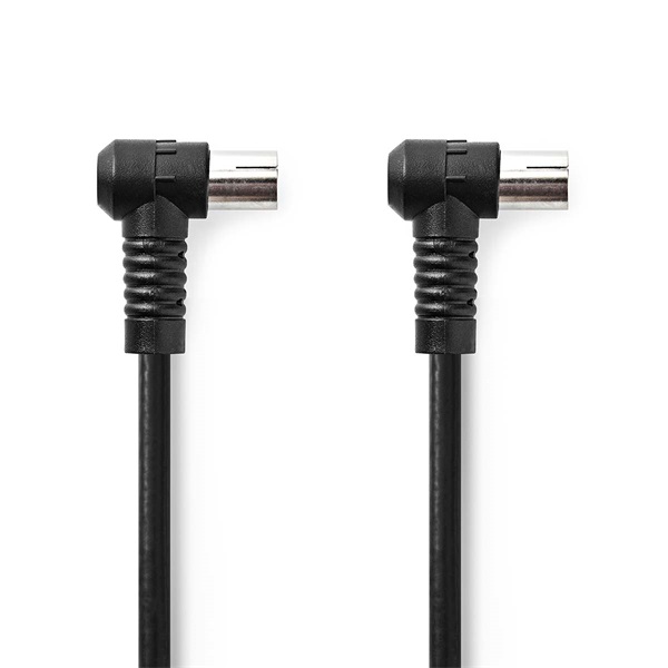 Nedis CSGL40120BK15 koax RF kábel, koax férfi (dugó), koax női (aljzat) 120 dB, 75 Ohm, Négyszeresen árnyékolt , 1,5m