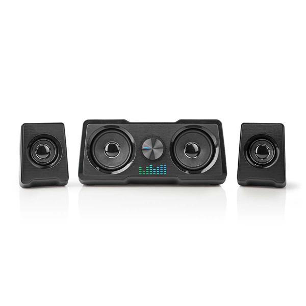 Nedis GSPR21022BK gamer hangszóró készlet, csatornák: 2.2, USB tápellátás, 3,5 mm jack, 48 W, LED, hangerőszabályozó