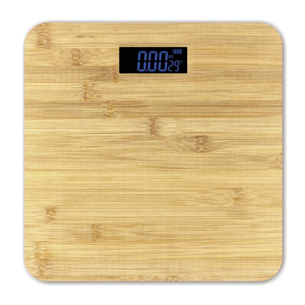 OMEGA Digitális mérleg, 180kg-ig, bambusz