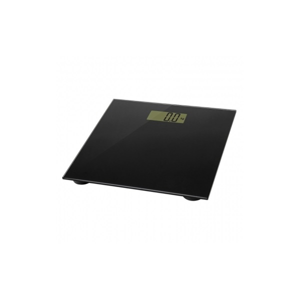 OMEGA Digitális mérleg, 180kg-ig, LCD, 6mm edzett üveg, fekete