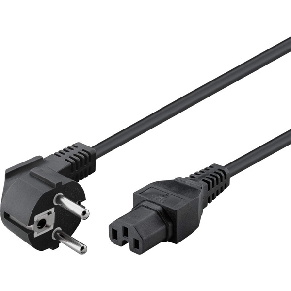 PREMIUMCORD Tápkábel, CEE7/7, SCHUKO - C15 M/F, 2m, fekete