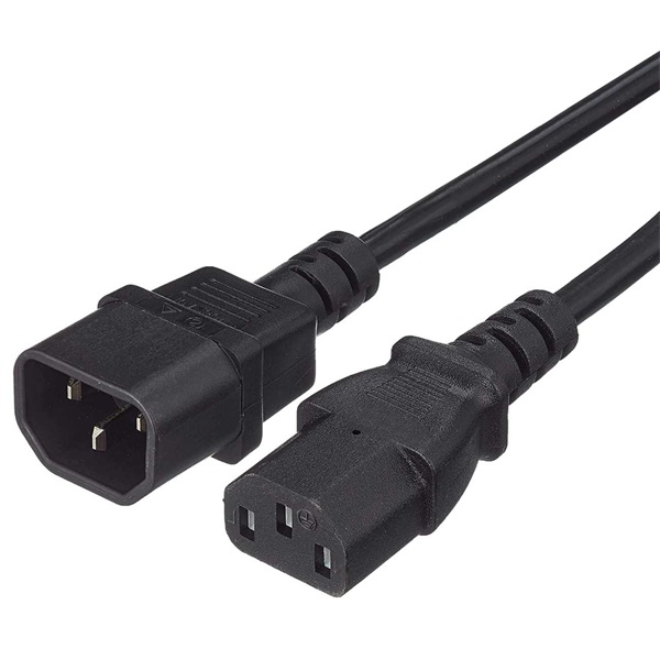 PREMIUMCORD Tápkábel, hosszabbító kábel, C13-C14, PC, M/F, 3m, fekete