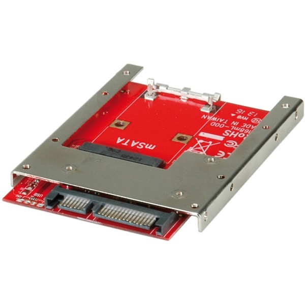 ROLINE Adapter mSATA SSD - SATA 2.5, micro SATA 16-pin, piros