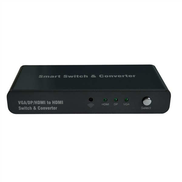 ROLINE Switch HDMI/VGA/DP - HDMI, 4K@60Hz, F/F, fekete
