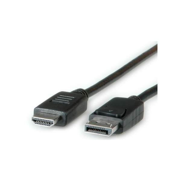 ROLINE Kábel DisplayPort 1.1 DP - HDMI 2K@60Hz, M/M, 2m, fekete