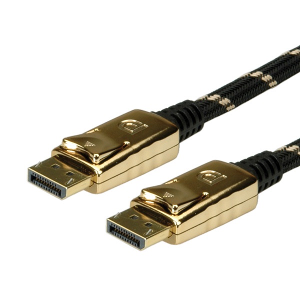 ROLINE Kábel DisplayPort 1.2 DP - DP, 4K@60Hz, Premium, M/M,   1m, fekete