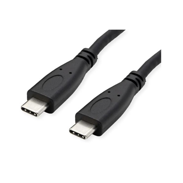 ROLINE Kábel USB 3.2 Gen 2 USB-C - USB-C, M/M, 10Gbit/s, PD, 20V5A - 100W, Emark-al, Video Support, 1m, fekete