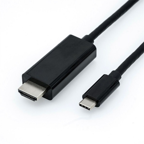 ROLINE Kábel USB C 3.2 Gen 2 - HDMI, 4K@60Hz, M/M,   2m, fekete