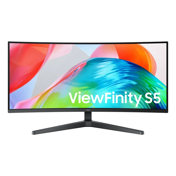 SAMSUNG Ívelt 34" ViewFinity S5 monitor, UWQHD (3440x1440), 21:9, 300 cd/m2, 120Hz, 5ms, DisplayPort, HDMI