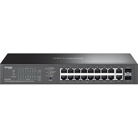 TP-LINK Switch 20x1000Mbps(16xPOE+) + 2xSFP Fémházas Easy Smart (Omada), ES220GP