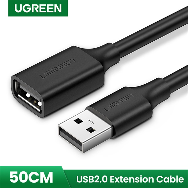 UGREEN Kábel USB 2.0 USB-A - USB-A, hosszabbító, 480 Mbps, M/F, 1m fekete