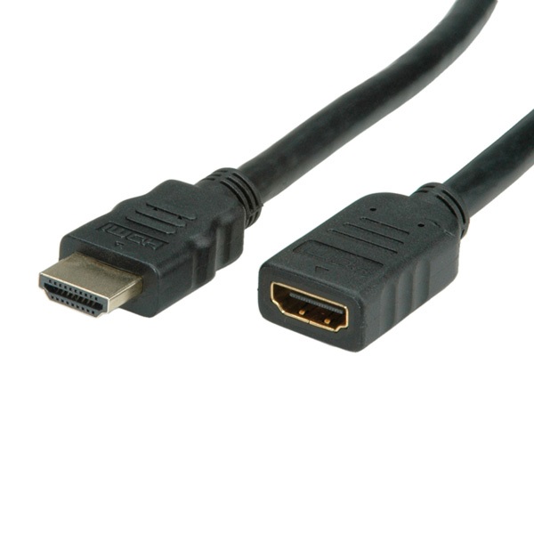 VALUE Kábel HDMI - HDMI hosszabbító, 4K@30Hz, M/F,  5m, fekete