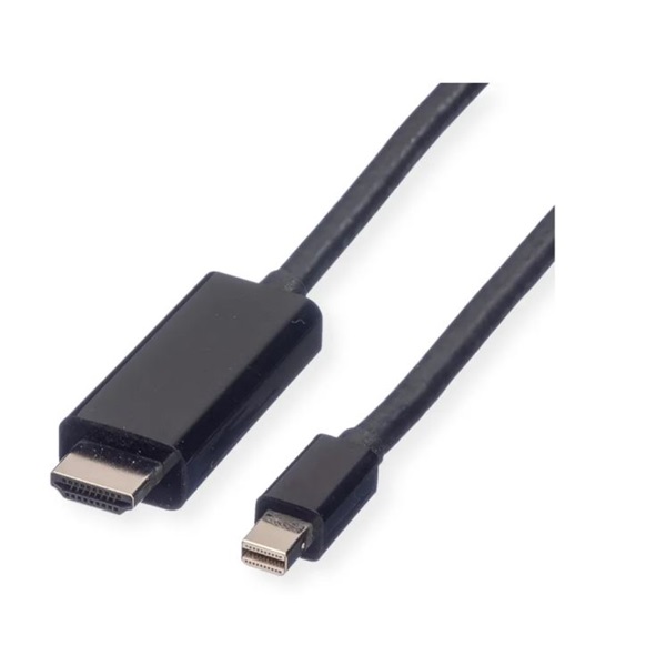 VALUE kábel Mini DisplayPort 1.2 - HDMI (UHDTV), Mini DP-UHDTV, 4K@60Hz, M/M, 2m, fekete