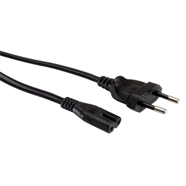 VALUE Tápkábel Hálózati, Europlug - C7,   5m, fekete
