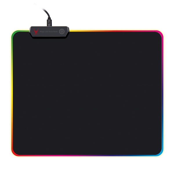 VARR Gaming Egérpad, RGB, LED világítású szélek, 250x300x4mm, gamer, fekete