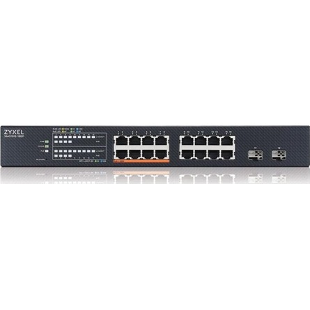 ZYXEL Switch 16-port 2.5GbE, 2 SFP+, 8 x PoE++ 180W  Smart Switch, hybird mode, NebulaFlex Cloud, XMG1915-18EP-EU0101F