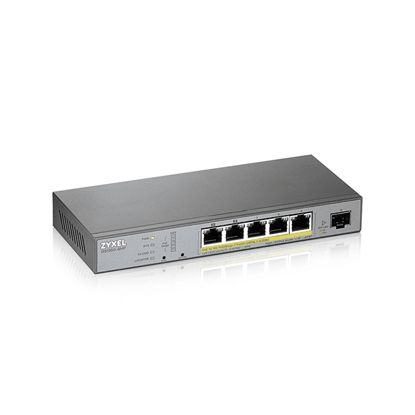 GS1350-6HP, 6 Port managed CCTV PoE switch, long range, 60W, 802.3BT