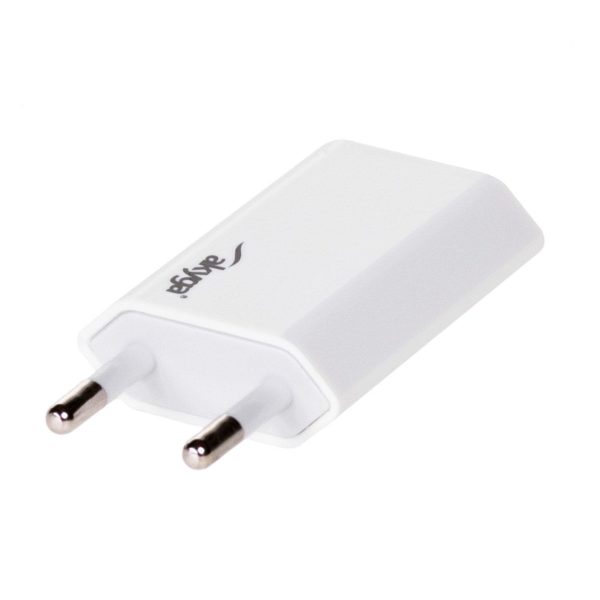 Akyga 1x USB 5V/1A 5W fali töltő adapter, fehér - AK-CH-03