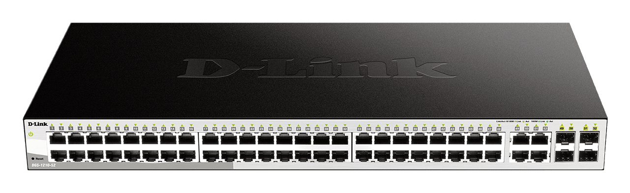 D-LINK Switch 48x1000Mbps + 4xGigabit SFP Menedzselhető Rackes, DGS-1210-52/E