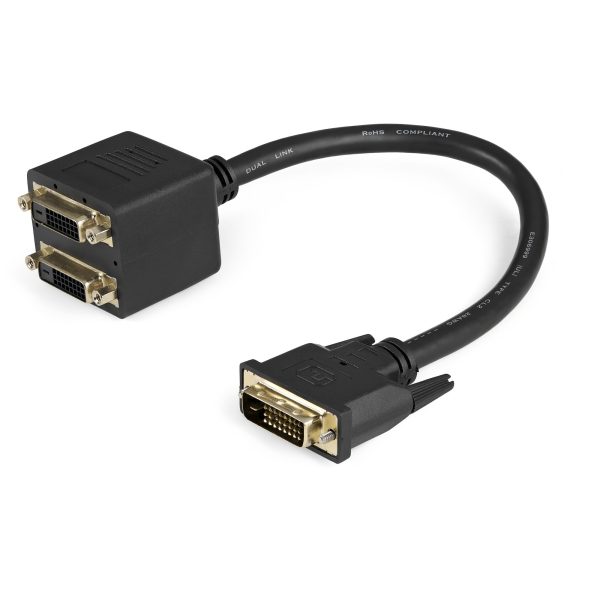 StarTech DVI-D -> 2db DVI-D M/F splitter kábel 0.3m fekete