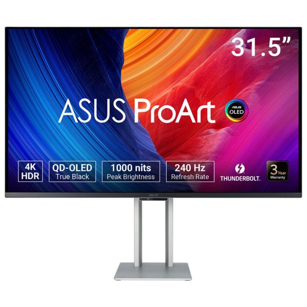 PROART 32IN OLED 3840X2160 240H 0.1MS 100 SRGB SPKR SLVRBLK 3Y