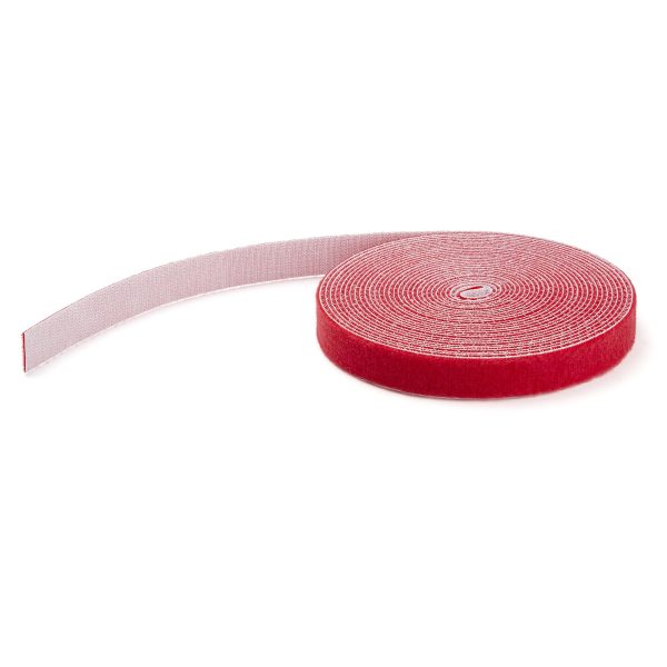 HOOK AND LOOP ROLL 100FT. - RED - RESUABLE