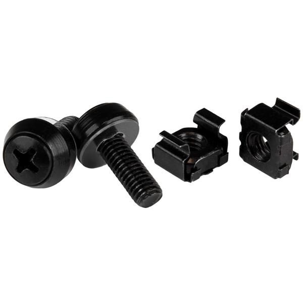 50 PKG M6 SCREWS + CAGE NUTS M6 CAGE NUTS M6X12MM BLACK