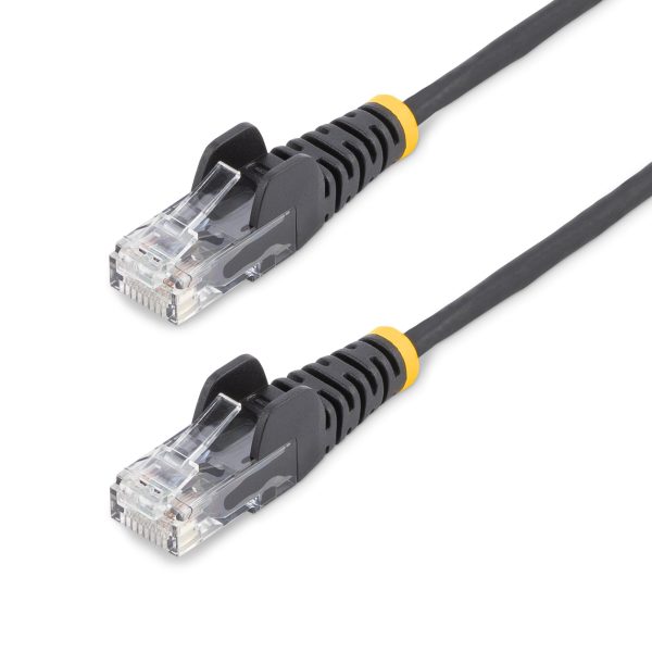 CAT6 CABLE - 2.5 M - BLACK SNAGLESS - 28 AWG COPPER WIRE