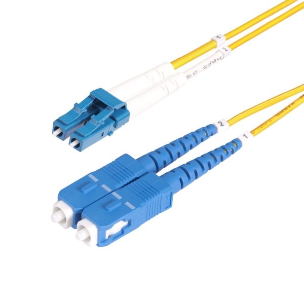 StarTech LC Duplex -> SC Duplex M/M adatkábel 5m sárga OS2 Single Mode, 9/125µm, 100G